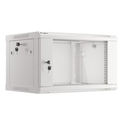 RACK CABINET 19" WALL-MOUNT 6U/600X450 (FLAT PACK) WITH GLASS DOOR GREY LANBERG V2