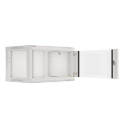 RACK CABINET 19" WALL-MOUNT 6U/600X450 (FLAT PACK) WITH GLASS DOOR GREY LANBERG V2