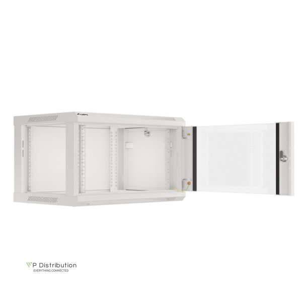 RACK CABINET 19" WALL-MOUNT 6U/600X450 (FLAT PACK) WITH GLASS DOOR GREY LANBERG V2