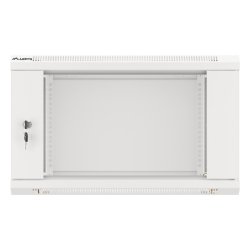 RACK CABINET 19" WALL-MOUNT 6U/600X450 (FLAT PACK) WITH GLASS DOOR GREY LANBERG V2