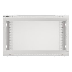 RACK CABINET 19" WALL-MOUNT 6U/600X450 (FLAT PACK) WITH GLASS DOOR GREY LANBERG V2