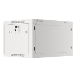 RACK CABINET 19" WALL-MOUNT 6U/600X450 (FLAT PACK) WITH GLASS DOOR GREY LANBERG V2