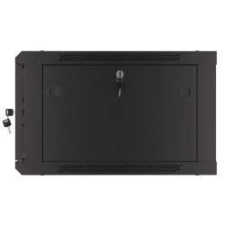 RACK CABINET 19" WALL-MOUNT 6U/600X600 (FLAT PACK) WITH GLASS DOOR BLACK LANBERG V2