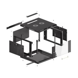 RACK CABINET 19" WALL-MOUNT 6U/600X600 (FLAT PACK) WITH GLASS DOOR BLACK LANBERG V2