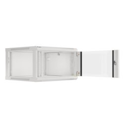RACK CABINET 19" WALL-MOUNT 6U/600X600 (FLAT PACK) WITH GLASS DOOR GREY LANBERG V2
