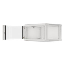 RACK CABINET 19" WALL-MOUNT 6U/600X600 (FLAT PACK) WITH GLASS DOOR GREY LANBERG V2