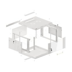 RACK CABINET 19" WALL-MOUNT 6U/600X600 (FLAT PACK) WITH GLASS DOOR GREY LANBERG V2