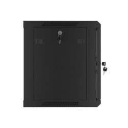 RACK CABINET 19" WALL-MOUNT 9U/600X450 (FLAT PACK) WITH GLASS DOOR BLACK LANBERG V2
