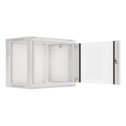 RACK CABINET 19" WALL-MOUNT 9U/600X450 (FLAT PACK) WITH GLASS DOOR GREY LANBERG V2