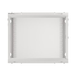 RACK CABINET 19" WALL-MOUNT 9U/600X450 (FLAT PACK) WITH GLASS DOOR GREY LANBERG V2