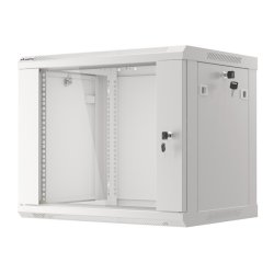 RACK CABINET 19" WALL-MOUNT 9U/600X450 (FLAT PACK) WITH GLASS DOOR GREY LANBERG V2
