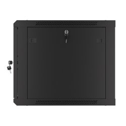RACK CABINET 19" WALL-MOUNT 9U/600X600 (FLAT PACK) WITH GLASS DOOR BLACK LANBERG V2