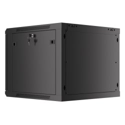 RACK CABINET 19" WALL-MOUNT 9U/600X600 (FLAT PACK) WITH GLASS DOOR BLACK LANBERG V2