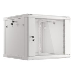 RACK CABINET 19" WALL-MOUNT 9U/600X600 (FLAT PACK) WITH GLASS DOOR GREY LANBERG V2