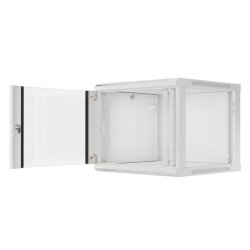 RACK CABINET 19" WALL-MOUNT 9U/600X600 (FLAT PACK) WITH GLASS DOOR GREY LANBERG V2