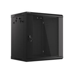 RACK CABINET 19" WALL-MOUNT 12U/600X450 (FLAT PACK) WITH GLASS DOOR BLACK LANBERG V2