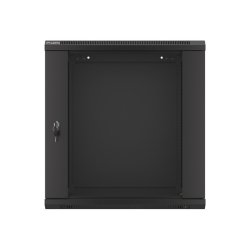RACK CABINET 19" WALL-MOUNT 12U/600X450 (FLAT PACK) WITH GLASS DOOR BLACK LANBERG V2