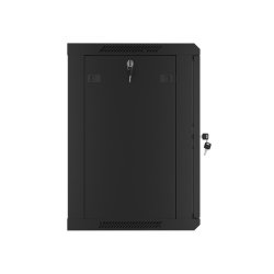 RACK CABINET 19" WALL-MOUNT 12U/600X450 (FLAT PACK) WITH GLASS DOOR BLACK LANBERG V2