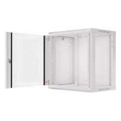 RACK CABINET 19" WALL-MOUNT 12U/600X450 (FLAT PACK) WITH GLASS DOOR GREY LANBERG V2