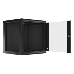 RACK CABINET 19" WALL-MOUNT 12U/600X600 (FLAT PACK) WITH GLASS DOOR BLACK LANBERG V2