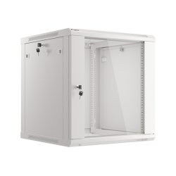 RACK CABINET 19" WALL-MOUNT 12U/600X600 (FLAT PACK) WITH GLASS DOOR GREY LANBERG V2