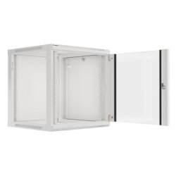 RACK CABINET 19" WALL-MOUNT 12U/600X600 (FLAT PACK) WITH GLASS DOOR GREY LANBERG V2