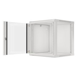 RACK CABINET 19" WALL-MOUNT 12U/600X600 (FLAT PACK) WITH GLASS DOOR GREY LANBERG V2