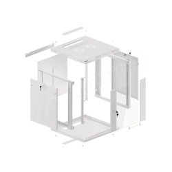 RACK CABINET 19" WALL-MOUNT 12U/600X600 (FLAT PACK) WITH GLASS DOOR GREY LANBERG V2
