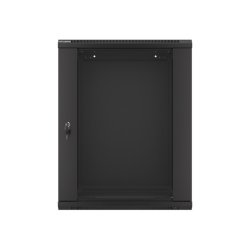 RACK CABINET 19" WALL-MOUNT 15U/600X450 (FLAT PACK) WITH GLASS DOOR BLACK LANBERG V2