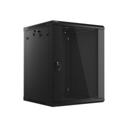 RACK CABINET 19" WALL-MOUNT 15U/600X600 (FLAT PACK) WITH GLASS DOOR BLACK LANBERG V2