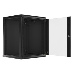 RACK CABINET 19" WALL-MOUNT 15U/600X600 (FLAT PACK) WITH GLASS DOOR BLACK LANBERG V2