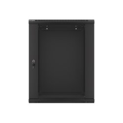 RACK CABINET 19" WALL-MOUNT 15U/600X600 (FLAT PACK) WITH GLASS DOOR BLACK LANBERG V2