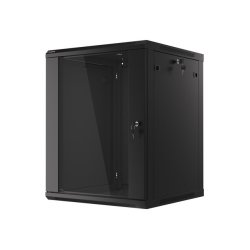 RACK CABINET 19" WALL-MOUNT 15U/600X600 (FLAT PACK) WITH GLASS DOOR BLACK LANBERG V2