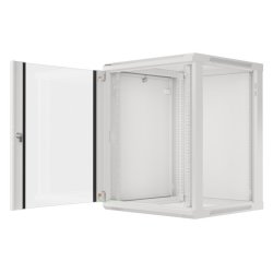 RACK CABINET 19" WALL-MOUNT 15U/600X600 (FLAT PACK) WITH GLASS DOOR GREY LANBERG V2