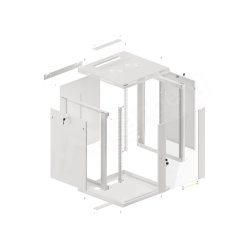 RACK CABINET 19" WALL-MOUNT 15U/600X600 (FLAT PACK) WITH GLASS DOOR GREY LANBERG V2