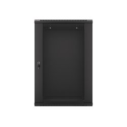 RACK CABINET 19" WALL-MOUNT 18U/600X450 (FLAT PACK) WITH GLASS DOOR BLACK LANBERG V2