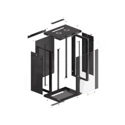 RACK CABINET 19" WALL-MOUNT 18U/600X450 (FLAT PACK) WITH GLASS DOOR BLACK LANBERG V2