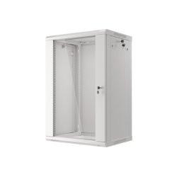 RACK CABINET 19" WALL-MOUNT 18U/600X450 (FLAT PACK) WITH GLASS DOOR GREY LANBERG V2