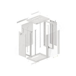 RACK CABINET 19" WALL-MOUNT 18U/600X450 (FLAT PACK) WITH GLASS DOOR GREY LANBERG V2