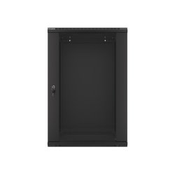 RACK CABINET 19" WALL-MOUNT 18U/600X600 (FLAT PACK) WITH GLASS DOOR BLACK LANBERG V2