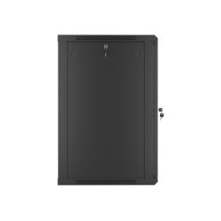 RACK CABINET 19" WALL-MOUNT 18U/600X600 (FLAT PACK) WITH GLASS DOOR BLACK LANBERG V2