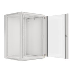 RACK CABINET 19" WALL-MOUNT 18U/600X600 (FLAT PACK) WITH GLASS DOOR GREY LANBERG V2