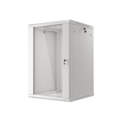 RACK CABINET 19" WALL-MOUNT 18U/600X600 (FLAT PACK) WITH GLASS DOOR GREY LANBERG V2