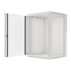 RACK CABINET 19" WALL-MOUNT 18U/600X600 (FLAT PACK) WITH GLASS DOOR GREY LANBERG V2