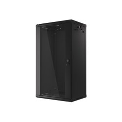 RACK CABINET 19" WALL-MOUNT 22U/600X450 (FLAT PACK) WITH GLASS DOOR BLACK LANBERG V2