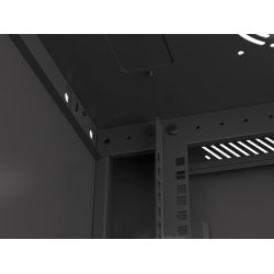 RACK CABINET 19" WALL-MOUNT 22U/600X450 (FLAT PACK) WITH GLASS DOOR BLACK LANBERG V2