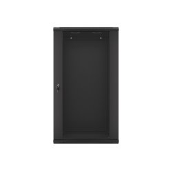 RACK CABINET 19" WALL-MOUNT 22U/600X450 (FLAT PACK) WITH GLASS DOOR BLACK LANBERG V2