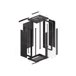 RACK CABINET 19" WALL-MOUNT 22U/600X450 (FLAT PACK) WITH GLASS DOOR BLACK LANBERG V2