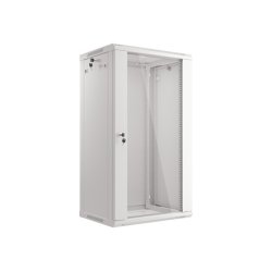 RACK CABINET 19" WALL-MOUNT 22U/600X450 (FLAT PACK) WITH GLASS DOOR GREY LANBERG V2