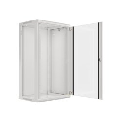 RACK CABINET 19" WALL-MOUNT 22U/600X450 (FLAT PACK) WITH GLASS DOOR GREY LANBERG V2